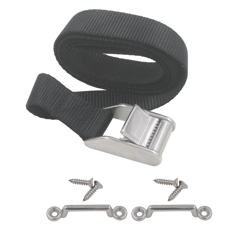YYST 72" Gas Tank Strap Fuel Tank Strap W/Stainless Steel Clamp and Deck Loops - Hardware Included - Image 1